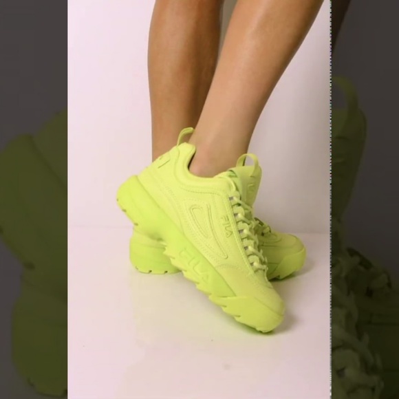 fila disruptor neon yellow